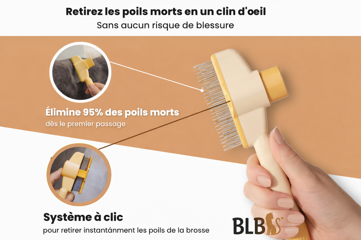 SmartBrush™ -  Brosse de Toilettage Anti-Poils Morts